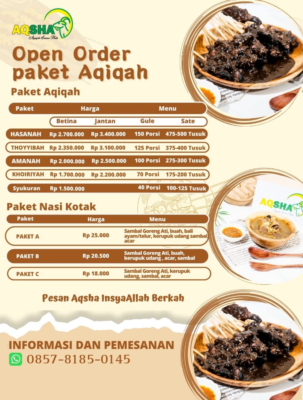 aqiqah surabaya, aqiqah sidoarjo, sate gule aqiqah, menu aqiqah, hukum aqiqah